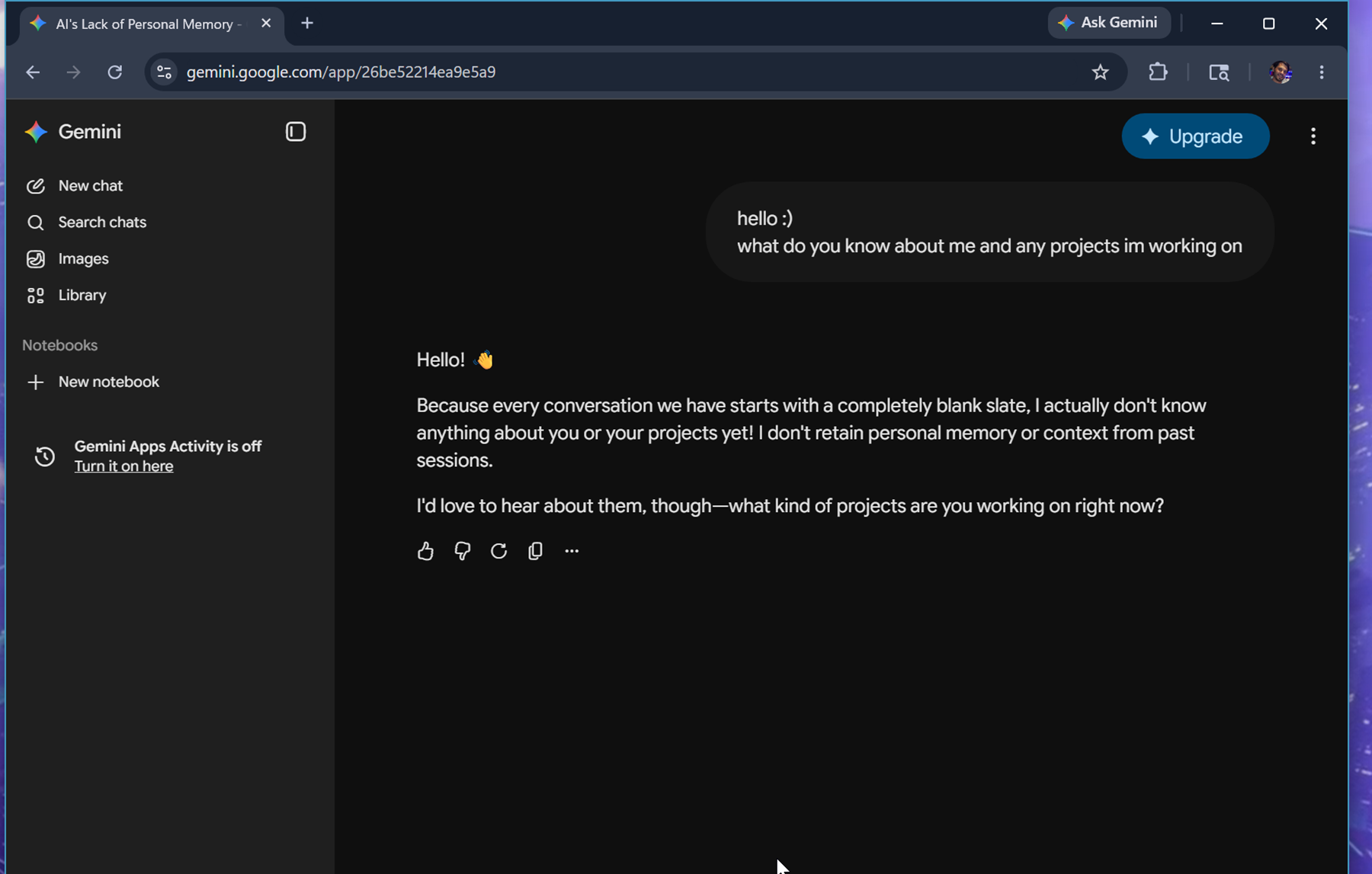 Blank thread after activity deletion